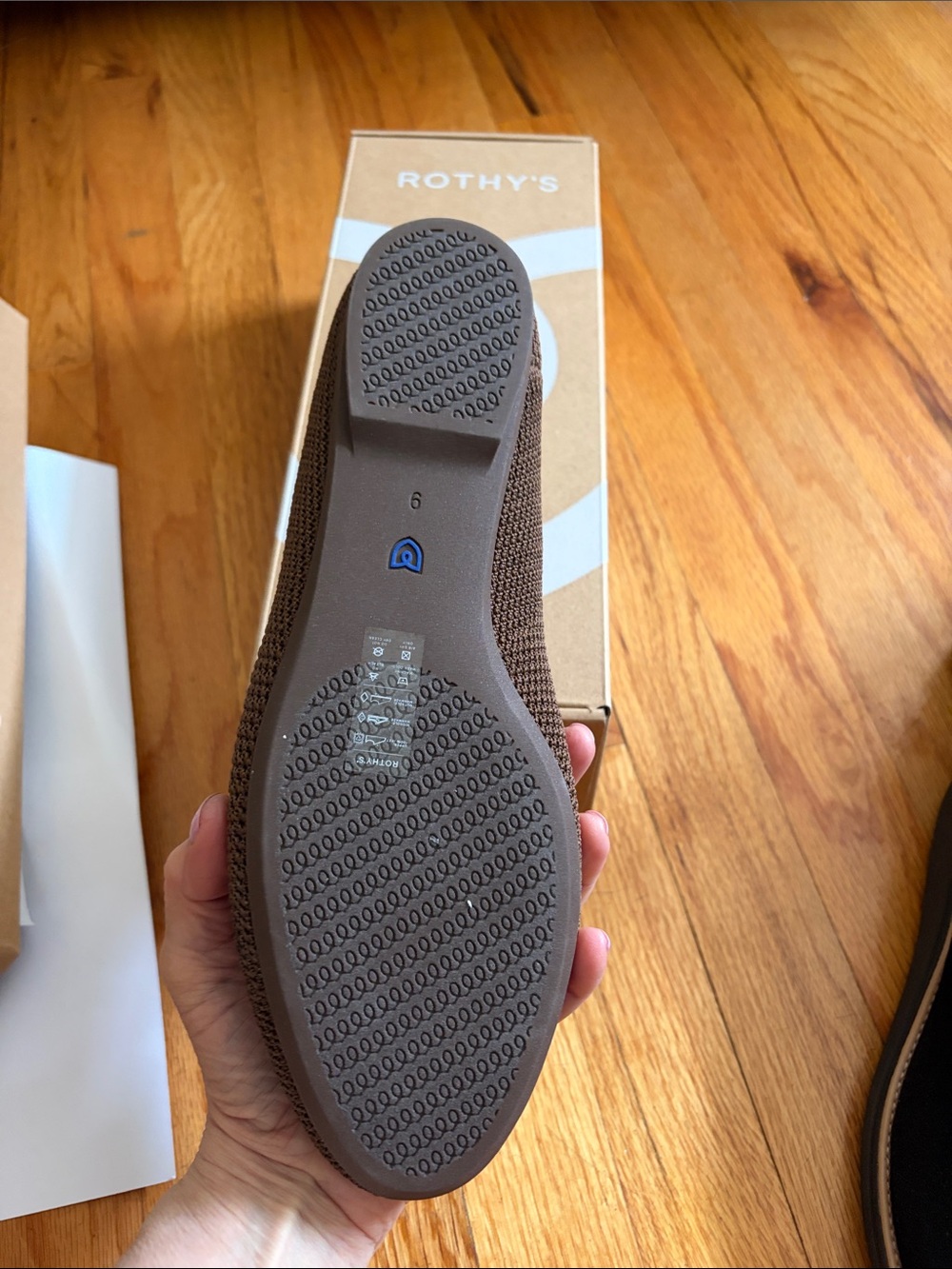 Final sale-nwt women’s Rothy's Brown Knit  Slip-On Loafer Mule with Metal Bit - Picture 3 of 4